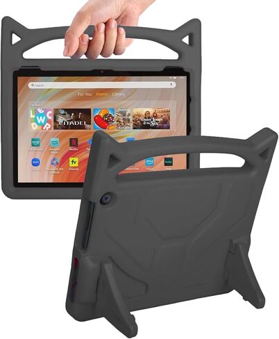حافظة كمبيوتر لوحي Fire HD 10 للأطفال، حافظة Amazon Fire Tablet 10 (الجيل 13/11، إصدار 2023/2021)، أغطية خفيفة الوزن مضادة للصدمات مع حامل مقبض، أيضًا لهاتف Sony Nokia مقاس 10 بوصة، وردي in Kuwait