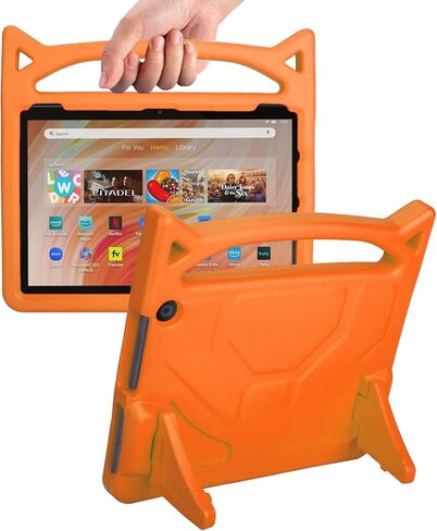 حافظة كمبيوتر لوحي Fire HD 10 للأطفال، حافظة Amazon Fire Tablet 10 (الجيل 13/11، إصدار 2023/2021)، أغطية خفيفة الوزن مضادة للصدمات مع حامل مقبض، أيضًا لهاتف Sony Nokia مقاس 10 بوصة، وردي in Kuwait