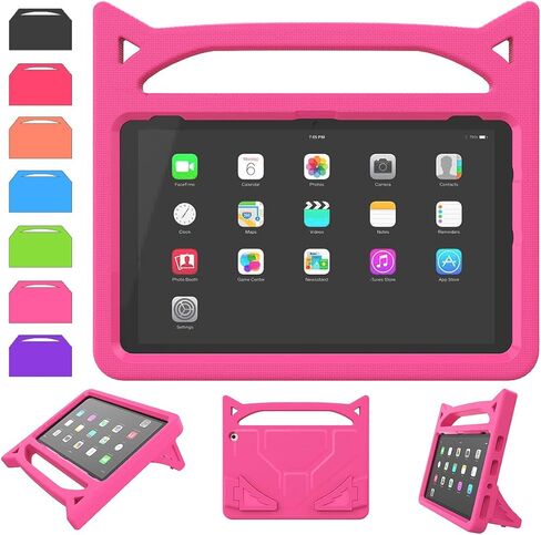 حافظة كمبيوتر لوحي Fire HD 10 للأطفال، حافظة Amazon Fire Tablet 10 (الجيل 13/11، إصدار 2023/2021)، أغطية خفيفة الوزن مضادة للصدمات مع حامل مقبض، أيضًا لهاتف Sony Nokia مقاس 10 بوصة، وردي in Kuwait