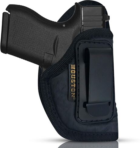 حافظة مسدس IWB من هيوستن - جلد صديق للبيئة مخفي داخل حزام الخصر مع مشبك معدني يناسب Glock 42، KAHR PM 45، MAKAROV.KELTEC PF9/P11 in Kuwait