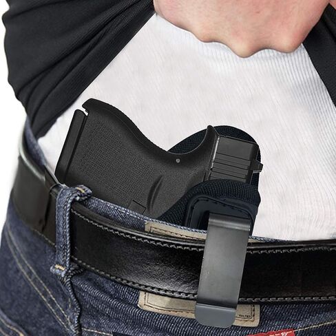حافظة مسدس IWB من هيوستن - جلد صديق للبيئة مخفي داخل حزام الخصر مع مشبك معدني يناسب Glock 42، KAHR PM 45، MAKAROV.KELTEC PF9/P11 in Kuwait