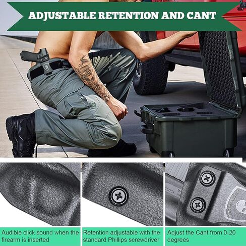 WARRIORLAND IWB Kydex Holster, Compatible with S&W SD9 VE & SD40 VE, Adj. Cant & Posi-Click Retention, Claw Attachment/Fiber/Right-Hand/Left-Hand Options in Saudi Arabia