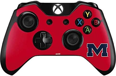 ملصق Skinit المخصص للألعاب متوافق مع وحدة تحكم Xbox One - تصميم أحمر بشعار College Ole Miss مرخص رسميًا in Kuwait