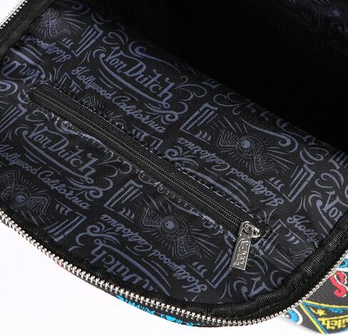 حقيبة ظهر Von Dutch الصغيرة - حقيبة ظهر أنيقة متعددة الأغراض مع جيب بسحاب أمامي، وأشرطة قابلة للتعديل، وتصميم متين (بلاك جاكس) in Kuwait
