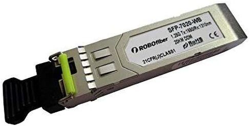 وحدة SFP (miniGBIC) BiDi الضوئية، حبلا مفرد B 20 كم، معدل جيجابت 1.25 جيجا، 1550/1310 نانومتر، موصل LC، ميزات DDM متضمنة in Kuwait