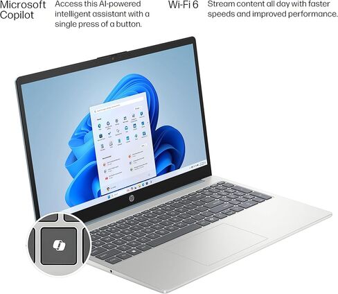 HP 15.6" Touchscreen Laptop Computer for Business Home, 8GB DDR4 RAM, 256GB PCIe SSD, Intel Processor Octa-Core, FHD, WiFi 6, Bluetooth 5.4, Numeric Keypad, Moonlight Blue, Windows 11 Home, USB C Hub in Saudi Arabia