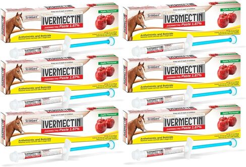 Horse Ivermectin Paste 1.87% – Apple Flavored Oral Horse Dewormer Syringe – 6.08g Tube Treats Horses Up to 1,250 lbs [Pack-12] in Saudi Arabia