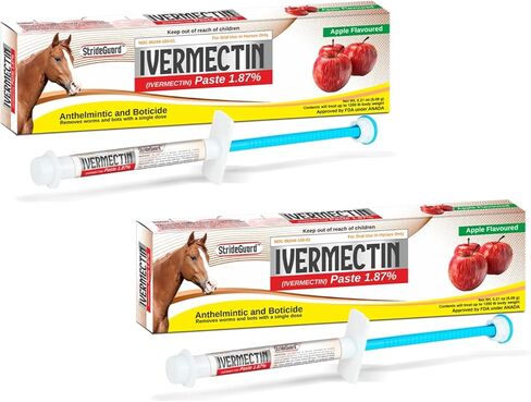 Horse Ivermectin Paste 1.87% – Apple Flavored Oral Horse Dewormer Syringe – 6.08g Tube Treats Horses Up to 1,250 lbs [Pack-12] in Saudi Arabia