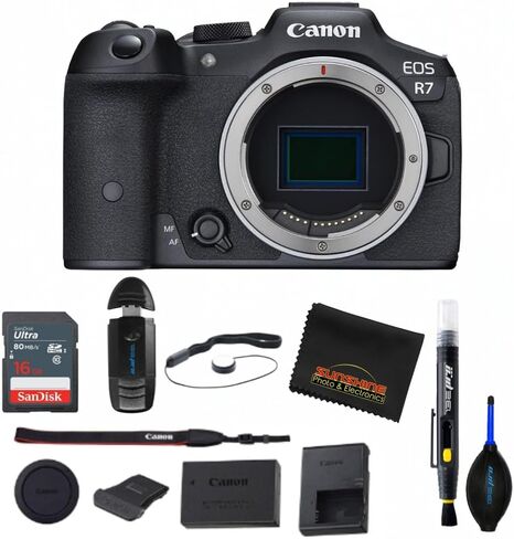 كاميرا Canon EOS R7 بدون مرآة - الهيكل فقط (مع مجموعة ملحقات Sunshine الأساسية) in Kuwait