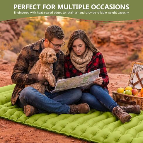 Sleeping Pad, Ultralight Camping Mattress with Pillow, Built-in Foot Pump Inflatable Sleeping Pad Compact for Camping Backpacking Traveling Hiking Tent, Single,Green in Saudi Arabia