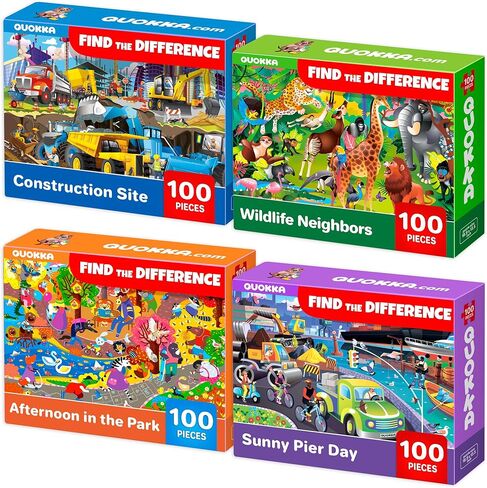 100 Pieces Floor Puzzles for Kids Ages 4-8 – Kids Puzzles Ages 6-8-10 by QUOKKA – Girls Set of 3 Unicorn Princess Toys for 3-5 Year Old – Jigsaw Toddler Game for Girl and Boy in Kuwait