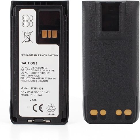 بطارية بديلة PMNN4808 لسلسلة Motorola R7 - 7.4 فولت 2450 مللي أمبير في الساعة ليثيوم أيون مع مشبك حزام، متوافقة مع PMNN4807/PMNN4809/PMNN4810 (غير IMPRES) in Saudi Arabia