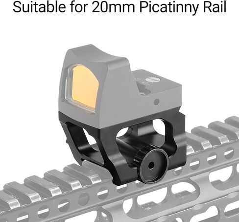 حامل السكك الحديدية RMR فائق النحافة، حامل بنقطة حمراء بارتفاع 1.2 بوصة، حامل Picatinny أسود لسكك Picatinny مقاس 20 مم in Kuwait