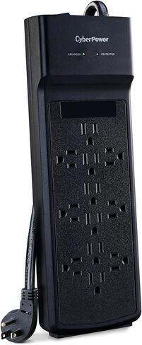 CyberPower CSB1206 واقي التيار الأساسي، 3600J، 125 فولت، 15 أمبير، 12 منفذًا، سلك طاقة 6 أقدام، أسود، مدرج في قائمة ETL in Kuwait