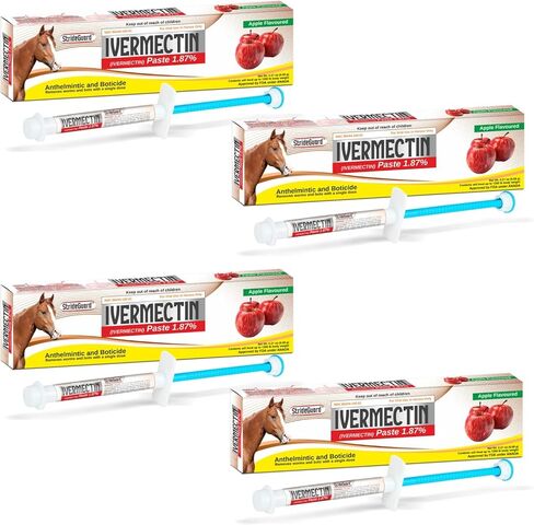 Horse Ivermectin Paste 1.87% – Apple Flavored Oral Horse Dewormer Syringe – 6.08g Tube Treats Horses Up to 1,250 lbs [Pack-6] in Saudi Arabia