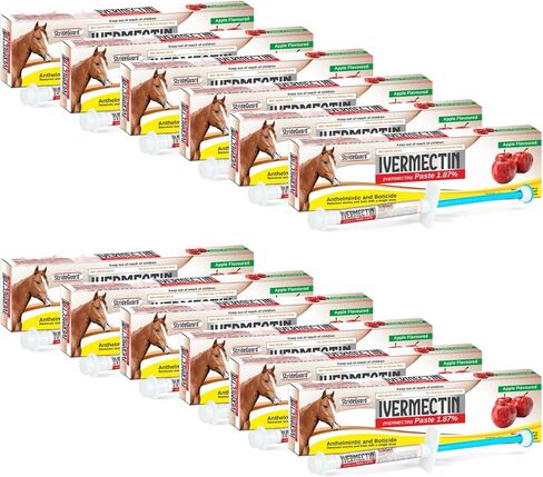 Horse Ivermectin Paste 1.87% – Apple Flavored Oral Horse Dewormer Syringe – 6.08g Tube Treats Horses Up to 1,250 lbs [Pack-6] in Saudi Arabia