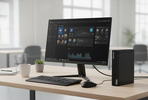كمبيوتر مكتبي لينوفو ثينك سنتر M80q الجيل الثالث ميني للأعمال | الجيل الثاني عشر من إنتل كور i5 | رام 16 جيجا بايت DDR5 | 256 جيجا بايت NVMe SSD | رسومات إنتل UHD 770 | ويندوز 11 برو | دعم شاشة 3X | متجدد in Kuwait