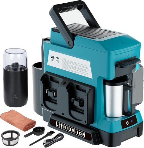 Cordless Coffee Maker for Milwaukee 18V M18 Battery, 3 Brewing Options Drip Coffee Maker with Coffee Grinder, Portable Single Serve Coffee Makers for Camping, Travel, and Jobsite.(Tool Only) in Saudi Arabia
