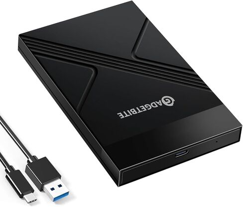 Ssd Enclosure Case, Tool-Free External Hard Disk Case with Fast Transfer Speed Up to 5 Gbps & Up to 4Tb Storage Capacity with 2.5 Sata Ssd / HDD (Black, USB to Type C) in Kuwait