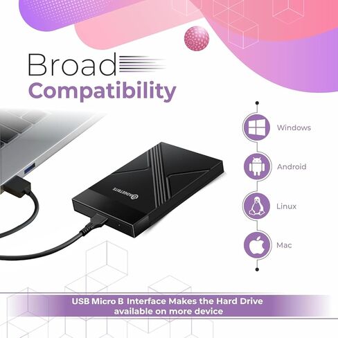 حافظة SSD، حافظة قرص صلب خارجي خالية من الأدوات مع سرعة نقل سريعة تصل إلى 5 جيجابت في الثانية وسعة تخزين تصل إلى 4 تيرابايت مع 2.5 Sata Ssd / HDD (أسود، USB إلى Sata) in Kuwait