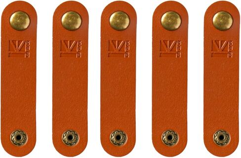 5 Pcs Cord Organizer Cable Ties, KBEAR A1 Genuine Leather Portable Cord Keeper Cable Straps with Metal Snaps for IEM Cable, in Ear Monitor, KZ ZS10 PRO, Earphone, Earbuds, Charging Wires (5pcs, Brown) in Kuwait