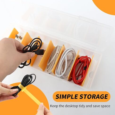 2 Pack Cable Organizer Storage Box with 20 Cable Ties For Drawer,Storage Box Digital Accessories Key Jewelry(Transparent) in Kuwait