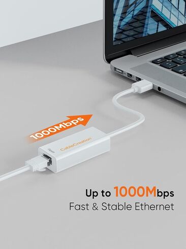 محول CableCreation USB 3.0 إلى Ethernet، محول شبكة USB إلى RJ45 يدعم 10/100/1000 ميجابت في الثانية جيجابت متوافق مع Nintendo Switch وMacBook وWindows وmacOS وLinux وChrome OS، أبيض in Saudi Arabia