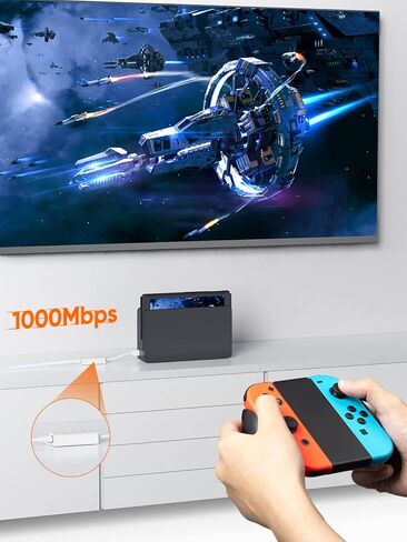 محول CableCreation USB 3.0 إلى Ethernet، محول شبكة USB إلى RJ45 يدعم 10/100/1000 ميجابت في الثانية جيجابت متوافق مع Nintendo Switch وMacBook وWindows وmacOS وLinux وChrome OS، أبيض in Saudi Arabia