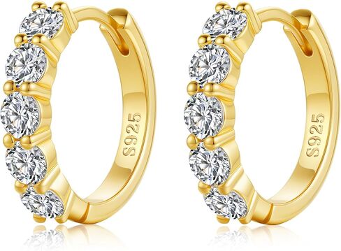 MOOSEA Valentines Day Gifts for Her, D Color VVS1 Clarity Lab Created Moissanite Huggie Earring, 925 Sterling Silver Anniversary Birthday Gifts for Women Wife Moissanite Hoop Earrings Jewelry in Kuwait