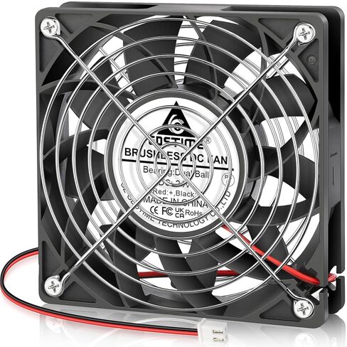 GDSTIME 120mm x 25mm High Static Pressure PC Fan 24V, Dual Ball Bearing High Performance DC Brushless Case Cooling Fan 2-Pin in Saudi Arabia