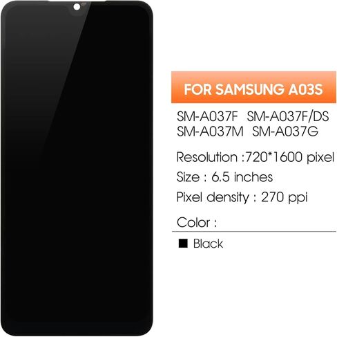 لاستبدال شاشة Samsung Galaxy A03s لأجزاء إصلاح Samsung A037U SM-A037U LCD محول الأرقام TouchAssembly (ليس لـ A037M A037A A037F A037W A037G) in Kuwait