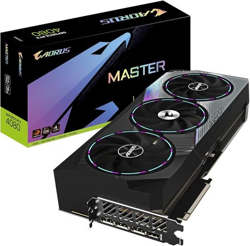 Gigabyte AORUS GeForce RTX 4080 Master 16G Graphics Card, 3X WINDFORCE Fans, 16GB 256-bit GDDR6X, GV-N4080AORUS M-16GD Video Card in Saudi Arabia