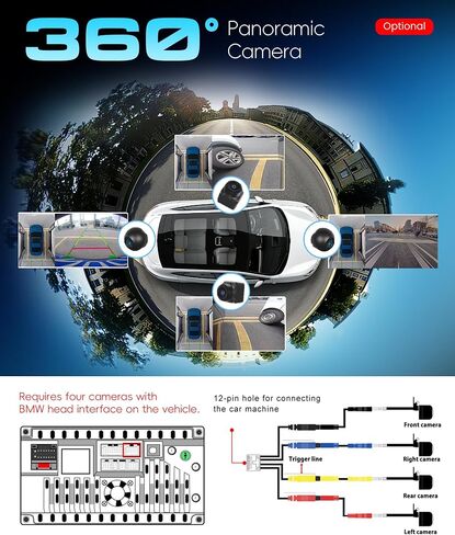 راديو ستيريو للسيارة 8 Core 6G+128G Android 15 لسيارة Ford Transit 2013-2019، Carplay Android Auto، شاشة لمس 9 بوصة مع نظام تحديد المواقع العالمي/بلوتوث 5.0/FM RDS/DSP/5G-WiFi كاميرا احتياطية ذات رؤية بانورامية 360 درجة SWC in Kuwait
