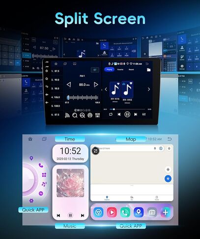 راديو ستيريو للسيارة 8 Core 6G+128G Android 15 لسيارة Ford Transit 2013-2019، Carplay Android Auto، شاشة لمس 9 بوصة مع نظام تحديد المواقع العالمي/بلوتوث 5.0/FM RDS/DSP/5G-WiFi كاميرا احتياطية ذات رؤية بانورامية 360 درجة SWC in Kuwait