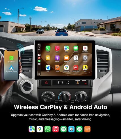 11.5 بوصة (4G+64G) ترقية ستيريو راديو السيارة لعام 2005-2015 Toyota Tacoma متوافق مع Carplay Android Auto GPS Navigation WiFi Bluetooth Mirroring Touchscreen استبدال الوحدة الرئيسية in Kuwait