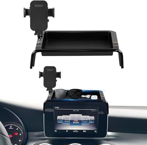 حامل هاتف السيارة متوافق مع ملحقات Chevy Suburban Tahoe/GMC Yukon 2021-2024 مشبك ثابت للشاشة مقاس 10.2 بوصة، حامل الهاتف الخلوي مع منظم وحدة التحكم المركزية بدون استخدام اليدين دوران 360 درجة in Kuwait