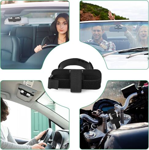 حامل منظم EZ Pass مع حزام، حامل مرسل مستجيب لـ - EZ Pass Mini/iPass، ممر EZ مستطيل جديد، ممر EZ أكبر أقدم، سهل التركيب والإزالة، يناسب مرآة الرؤية الخلفية للسيارة (أسود) in Saudi Arabia