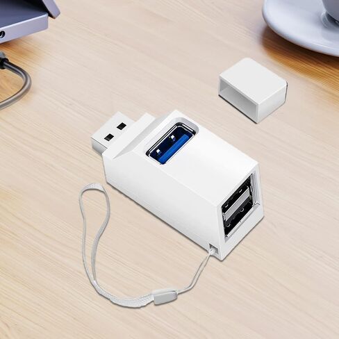 محول USB 3.0 3 منافذ، موزع USB مع منفذ USB 3.0 ومنفذين USB 2.0، موزع منفذ USB محمول للوحة المفاتيح، القرص الصلب المحمول، قرص U، الكاميرا، الماوس، إلخ (أبيض) in Saudi Arabia