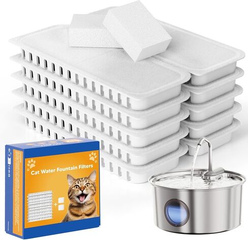 Cat Water Fountain Stainless Steel - 108oz/3.2L Automatic Cat Water Fountain for Drinking with 3 Pcs Filters, Metal Pet Water Fountain Water Dispenser for Cats, Puppy Dogs, Multiple Pets in Saudi Arabia