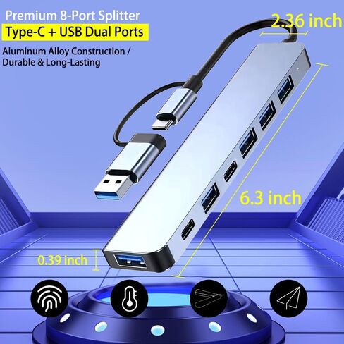 محول نقل بيانات USB 3.0 عالي السرعة 7 في 1، توسيع متعدد المنافذ مع موصلات من النوع C وUSB-A، متوافق مع الأجهزة اللوحية، يدعم جهد التشغيل 5 فولت، يعمل بمنفذ USB in Kuwait