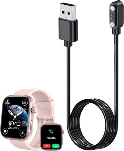 ساعة ذكية شاحن ل Fitpolo GTX12 2Ft/60 سنتيمتر 2 دبوس USB المحمولة المغناطيسي كابل شحن الحبل ل Fitpolo GTX12 ساعة ذكية in Kuwait