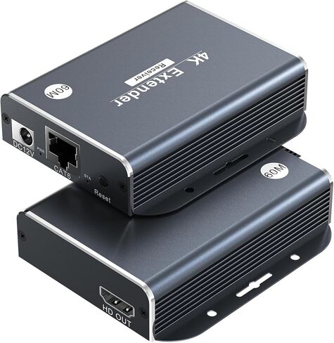 موسع HDMI عبر إيثرنت 4K عبر CAT5e/CAT6/CAT7، 4K@60 هرتز حتى 196 قدمًا (60 مترًا)، دعم وظيفة EDID وPOC in Kuwait