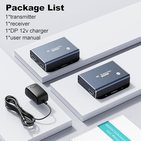 موسع HDMI عبر إيثرنت 4K عبر CAT5e/CAT6/CAT7، 4K@60 هرتز حتى 196 قدمًا (60 مترًا)، دعم وظيفة EDID وPOC in Kuwait