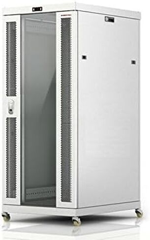 SYSRACKS 22U35in(900mm) deep Floor Standing Server Rack Cabinet(24" w x35 d x49 h) (600x900x1243mm.) Glass Door -Temperature Control Panel, 4 Fans, Shelf, PDU in Saudi Arabia