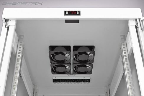 SYSRACKS 22U35in(900mm) deep Floor Standing Server Rack Cabinet(24" w x35 d x49 h) (600x900x1243mm.) Glass Door -Temperature Control Panel, 4 Fans, Shelf, PDU in Saudi Arabia