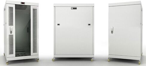 SYSRACKS 22U35in(900mm) deep Floor Standing Server Rack Cabinet(24" w x35 d x49 h) (600x900x1243mm.) Glass Door -Temperature Control Panel, 4 Fans, Shelf, PDU in Saudi Arabia