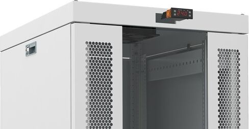 SYSRACKS 22U35in(900mm) deep Floor Standing Server Rack Cabinet(24" w x35 d x49 h) (600x900x1243mm.) Glass Door -Temperature Control Panel, 4 Fans, Shelf, PDU in Saudi Arabia