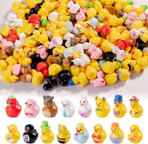 Nerfcareani 160PCS Multicolor Tiny Resin Ducks to Hide Little Ducks Figurines Small Miniature Ducks Figures Bulk for Topper Desk Garden Dollhouse Landscape Aquarium Ornaments DIY Crafts & Decor in Saudi Arabia