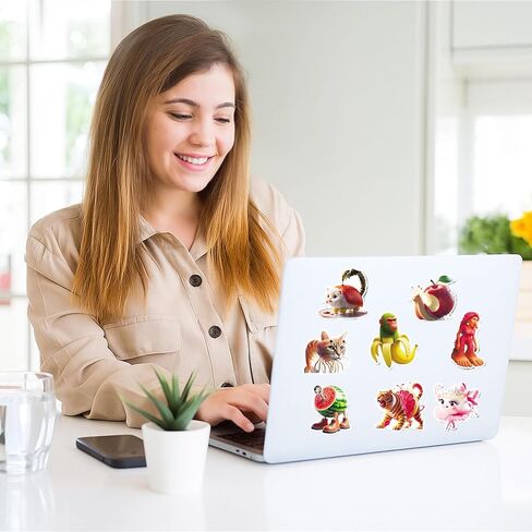 100 قطعة من ملصقات Brainrot الإيطالية - ملصقات مقاومة للماء من الفينيل على شكل حيوانات مضحكة غير متكررة، مزيج لامع ولامع، هدية عطلة للكمبيوتر المحمول والزجاجة والمجلة (مزيج 100) in Kuwait