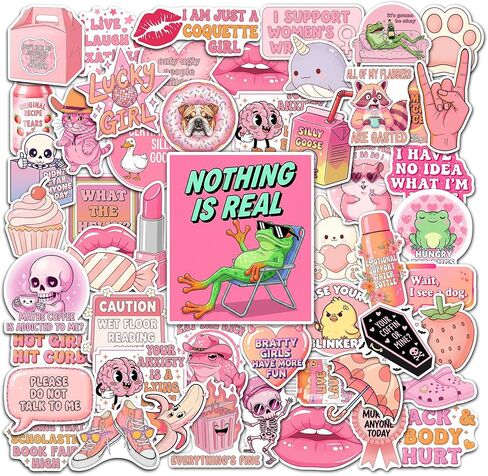50 Pcs Valentines Day Stickers Cute Valentine Sticker Waterproof Romantic Love Vinyl Decal Laptop Scrapbooking Cards Boxes Water Bottle Party Favors Valentines Gifts for Women Adults in Saudi Arabia